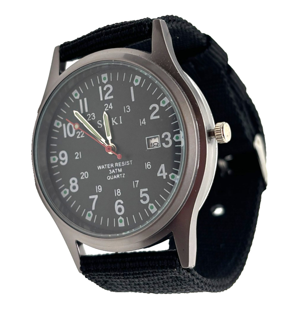 NEW MEN'S QUARTZ FIELD OUTDOOR WATCH BY SOKI WITH DATE FUNCTION