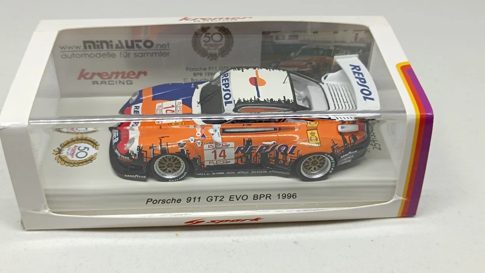 Porsche 911 GT2 EVO BPR 1996 Bouchut-Saldaña-Orleans 4 H Monza Spark Lim Ed 1:43 - Imagen 2 de 4