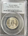 1956 Type B Reverse Washington Quarter, PCGS MS 65, Free SH