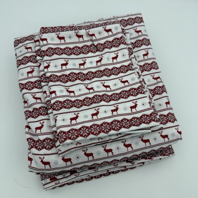 Reindeer & Snowflakes Holiday Christmas Full/Queen Size 15  Deep Sheet Set