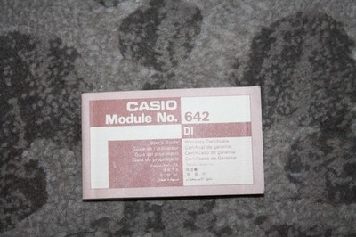 Casio Data Bank Module No. 642 Owners Manual Users Guide OEM