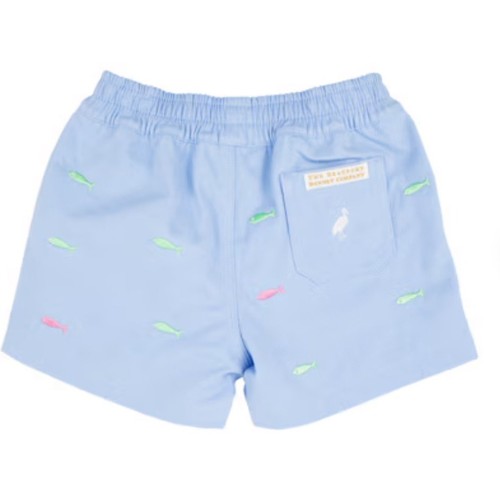 Beaufort Bonnet Critter Sheffield Shorts, Beale Street Blue With Fish Embroidery - Picture 2 of 3
