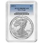 2025-S $1 1-oz Proof American Silver Eagle PCGS PR69DCAM Blue Label White Frame