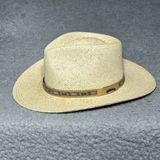 Orvis Genuine Panama Straw Hat Medium Hand Woven Dog Band  7-7 1/8 EXC Fishing