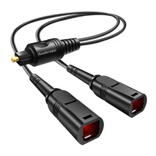 avedio links Optical Audio Cable Splitter 1 in 2 Out, Toslink Digital Fiber Audi