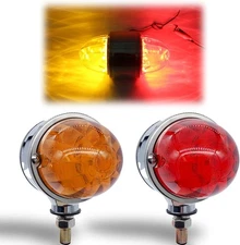 Amber/Red Double Face 34 LED Watermelon Turn Signal Lights Pair