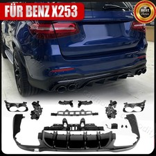 Schwarz Heckdiffusor Sto&szlig;stange Heckspoiler F&uuml;r Mercedes X253 GLC43 AMG 2015-22