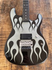 Charvel Wild Card #8 Hot Rod Flames Silver Sparkle with Upgrades