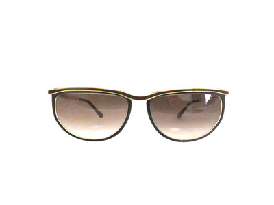Sonnenbrille Damen 80er Vintage VOGUE MABEL Schwarz Gold Made in Italy