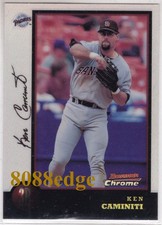 1998 BOWMAN CHROME REFRACTOR: KEN CAMINITI #40 PADRES NL MVP ASTROS 3x ALL-STAR