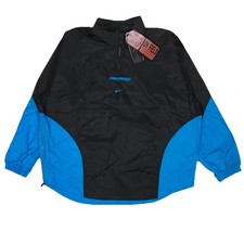 Vintage Nike Carolina Panthers Windbreaker Mens Large L Black 1/4 Zip Pullover