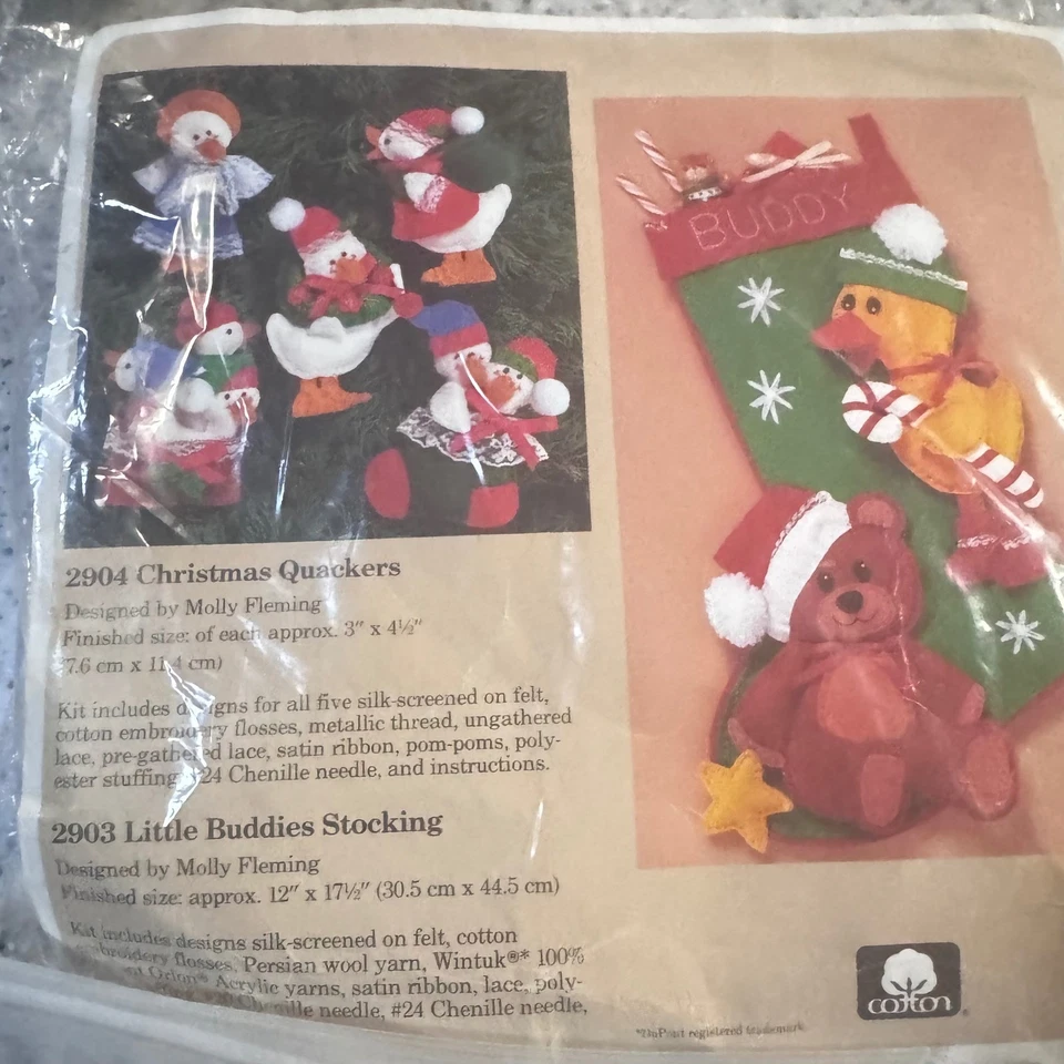 The Creative Circle Christmas Quackers & Little Buddies 3 Stocking Craft Kits - Image 2 of 4