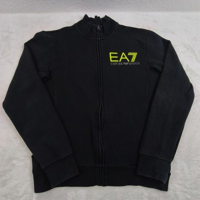Emporio Armani Herren Trainingsjacke Gr. S Schwarz Vintage Sportjacke EA7