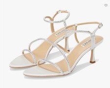 Badgeley Mischka Julianna white, strappy high heel