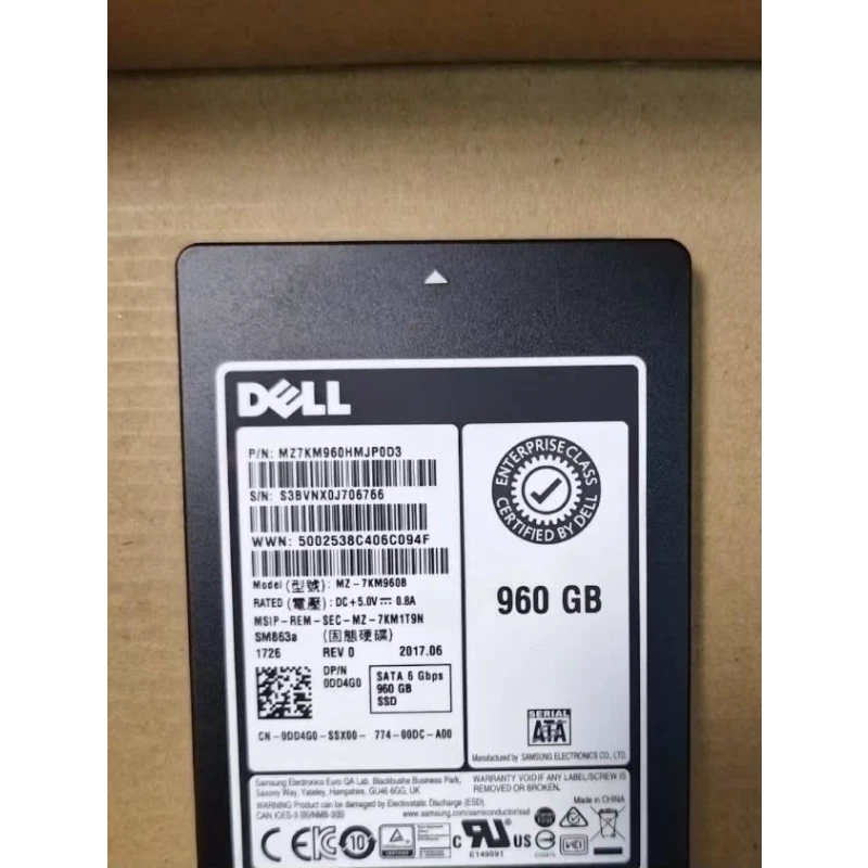 960GB Samsung SM863a SSD MZ-7KM960B SATA 6 G bps MZ7KM960HMHQ0D3 DELL 0T2G0Y - Image 3 of 4