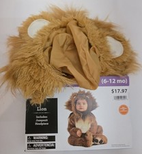 Way To Celebrate Baby Lion Halloween Costume Size: 6-12 Mo Jumpsuit  Headpiece