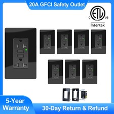 20 Amp Receptacle,8PK Ground Fault Circuit Interrupter Outlet With LED Indicator