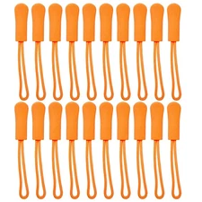 20-Pack Orange Replacement Zipper Pulls Zip Tab Tags Cord Extension Fixer