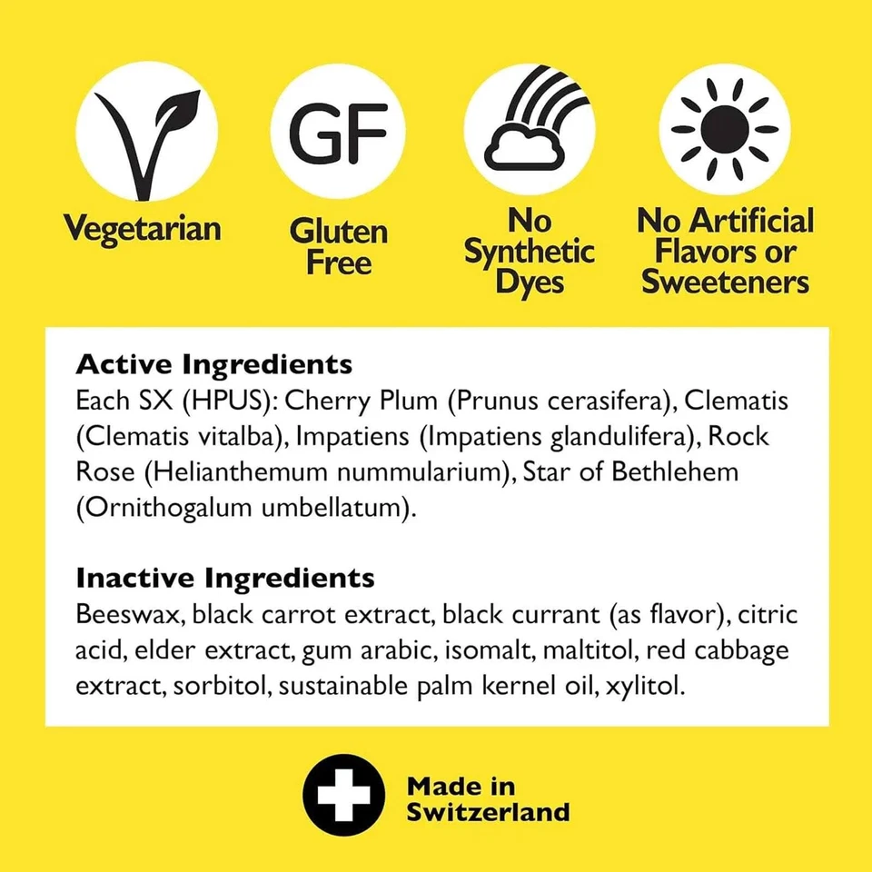 Pastillas de rescate remedios florales de Bach grosella negra 1,7 oz, 50 g (paquete de 3) Foto 4 de 4