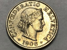 Schweiz 🇨🇭 seltene Fehlprägung / Prägefehler 5 Rappen 1906