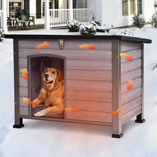 Large Heated Dog House Outdoor XL Insulated Weatherproof Dog Kennel