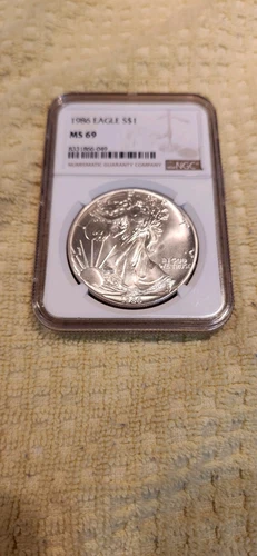 1986 American Silver Eagle NGC MS 69