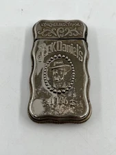 Jack Daniels Rare Design Match Safe Lynchburg 1866 silver color