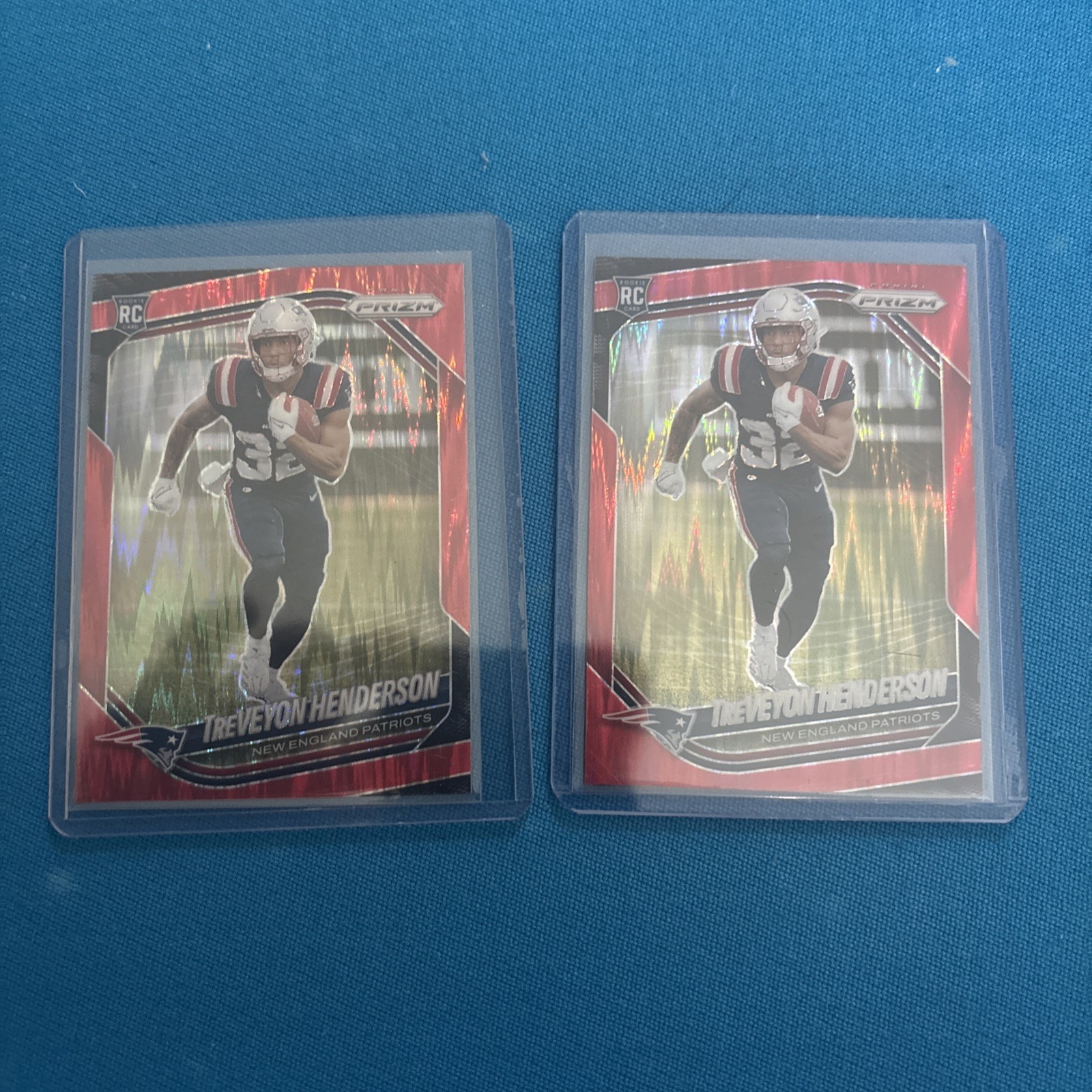 2-Treveyon Henderson 2025 Panini Prizm #343 Red Flash Prizm SP (RC)
