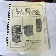 original Factory  arcade video game manual Ms Pac-Man Midway Pacman