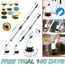 10IN1 Electric Spin Scrubber Cordless Cleaning Brush Bathroom Rotating Scrubber