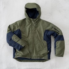Lands End Boys Youth Fleece Lined Coat Jacket Sz M 10-12 Green with Blue