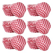 300 PCS Red Checkered Small Christmas Cupcake Liners Muffin Baking Cups Xmas