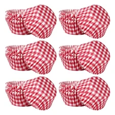 300 PCS Red Checkered Small Christmas Cupcake Liners Muffin Baking Cups Xmas