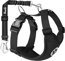Dog Car Harness with Seat Belts, 2 in 1 Safety Adjustable Dog Seat Belts for Car