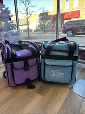 Dream Duffel Blue Leopard Bag for Dancers with Retractable Hanging Rack