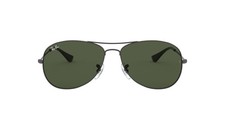 Ray-Ban Mens RB3362 Cockpit Aviator Sunglasses, Gunmetal/G-15 Green, 59 mm