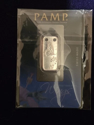 SIGMA TESTED - 1/5 oz Proof Silver .999 Pendant - PAMP Suisse Ingot (Butterfly)