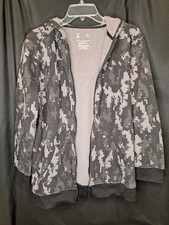  203 Xersion L 14-16 Pixel Block Camouflage Full Zip Hooded Jacket