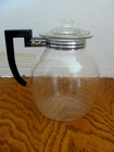 VTG Pyrex 84-66 Glass FlameWare Teapot Coffee Pot with Glass Lid - GUC