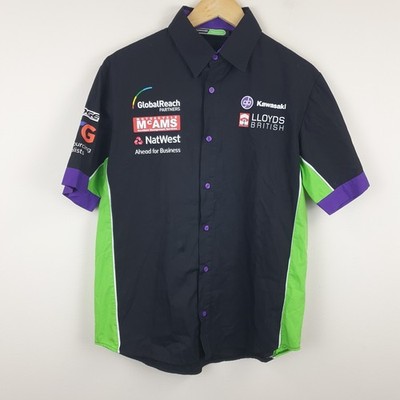 Kawasaki Racing BSB Team Shirt Herren Small Medium schwarz Motorrad offiziell