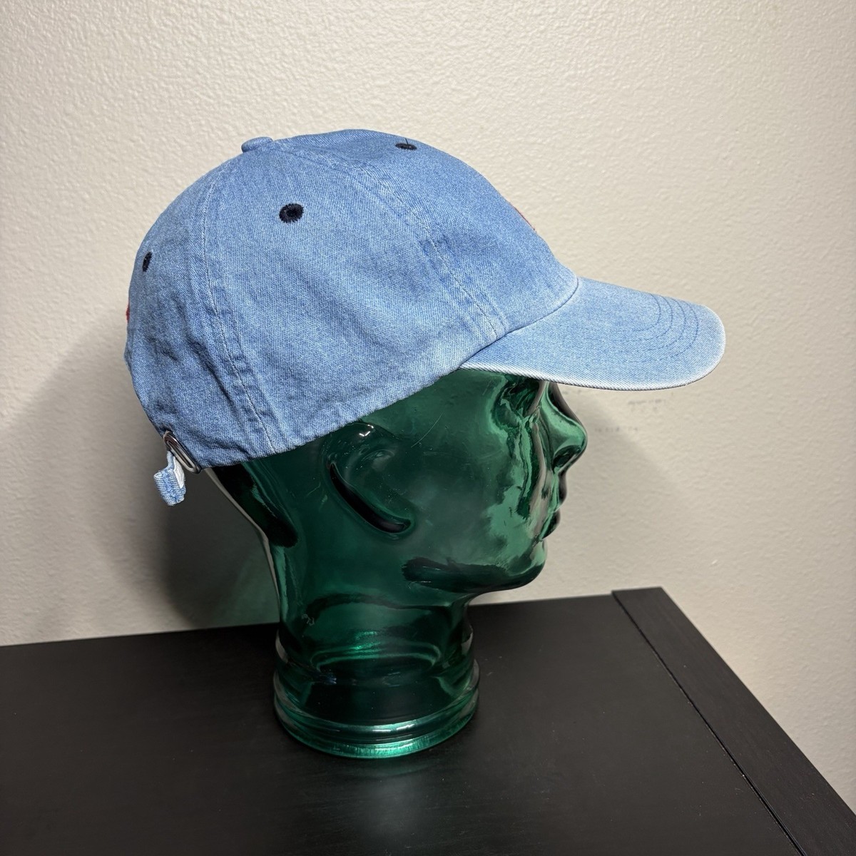 Vintage 90s Polo Ralph Lauren Denim Jean Chambray Hat Sport RL