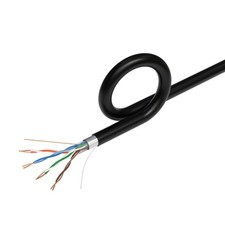 500FT Direct Burial CAT5e FTP Outdoor 24 AWG UV Resistant Cable Unshielded Co...