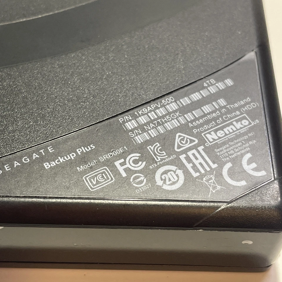 Seagate Backup Plus 4TB External Hard Drive USB 3.0 SRD00F1 1K9APV-500 Tested - Image 3 of 4