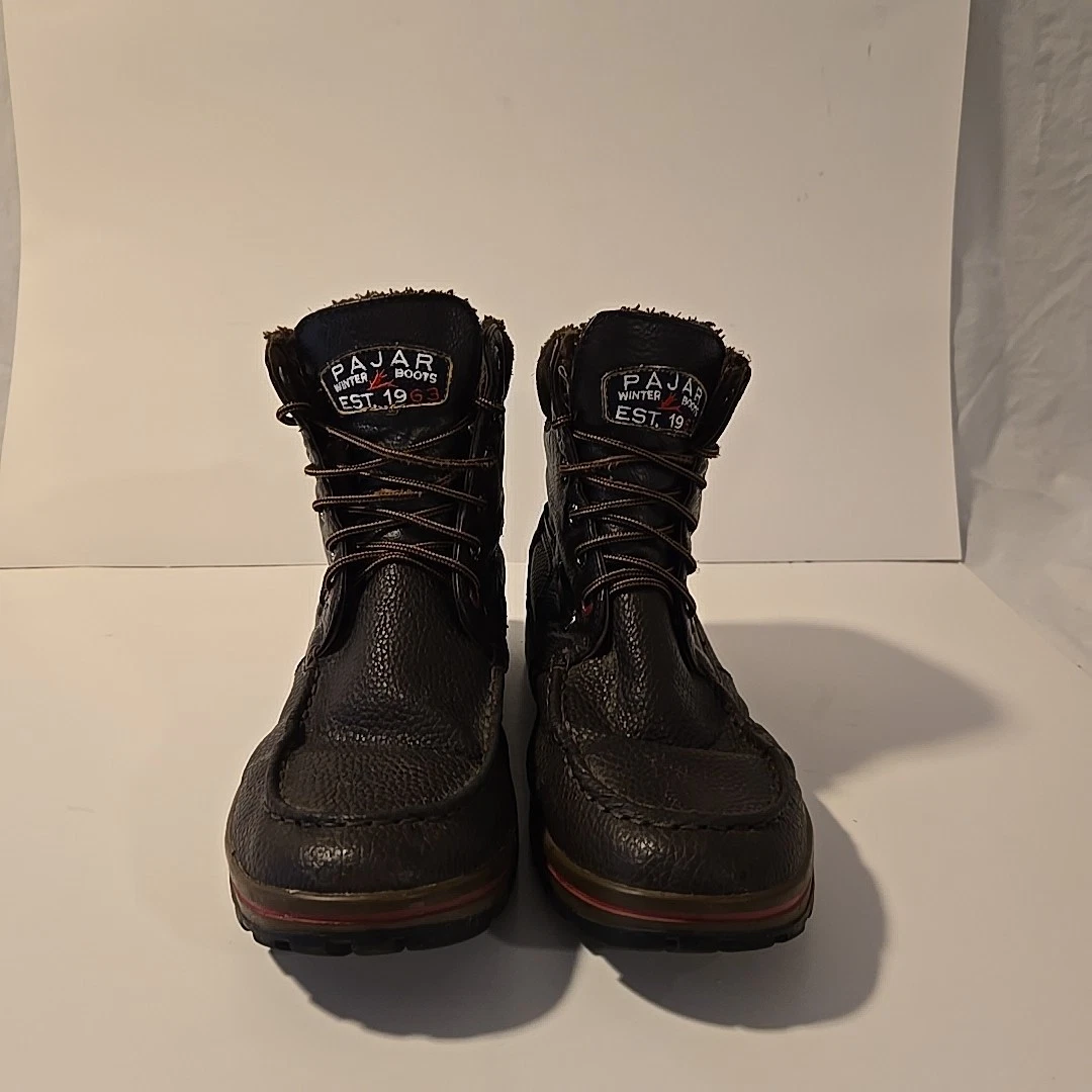 Pajar Mens Waterproof Leather Winter Boots Brown Size 13 Tex Lining Lace Up