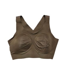 Evelyn Bobbie The Defy Bra XL Seamless Comfort V Neck Bralette Top Brown