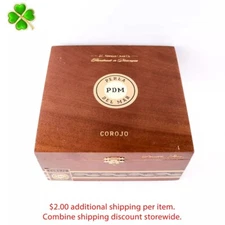 Perla Del Mar Double Toro Corojo Empty Empty Wood Cigar Box 7.5" x 7" x 3.5"
