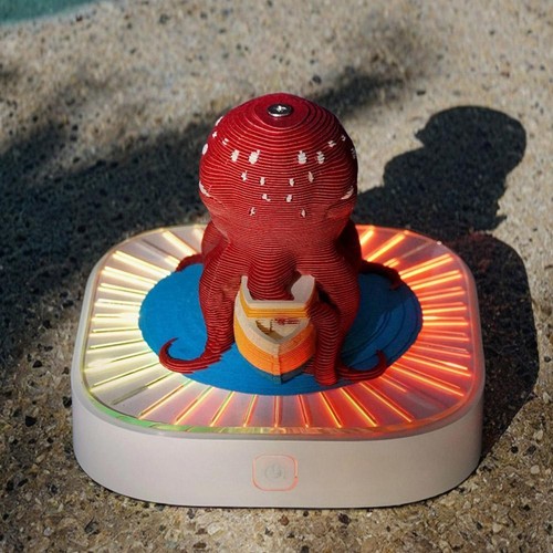 3D Paper Art Octopus Memo Pad Note Gift with Light DIY S2T8 - Picture 7 of 14
