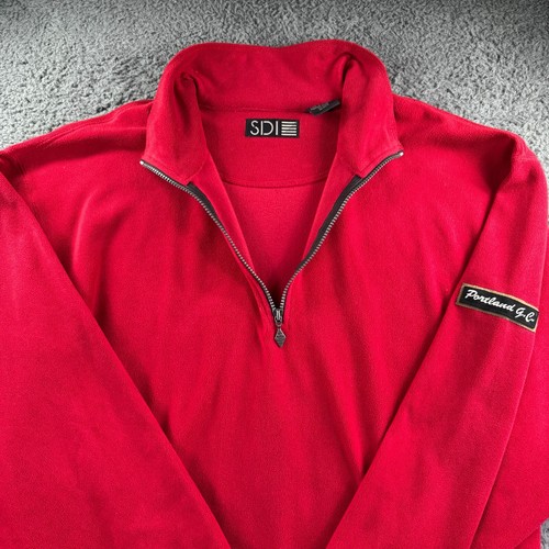 Pullover de golf SDI para hombre 2XL vintage Portland Course rojo 1/4 cremallera parche Dadcore de colección - Imagen 8 de 12
