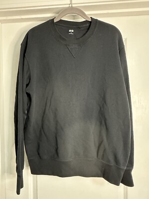 Uniqlo, Men s Crew Neck Pull Over Sweatshirt, Dark Gray, Size Medium