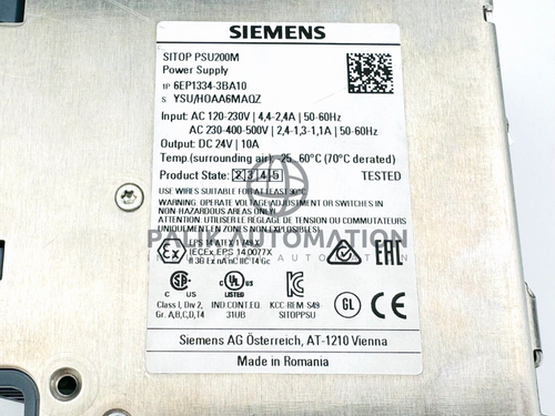 Siemens Simatic 6EP1334-3BA10 6EP1 334-3BA10 SITOP PSU200M 10 A NEW - Bild 5 von 10